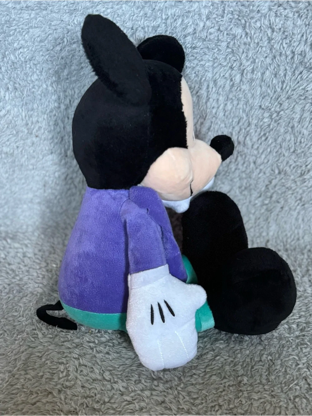 Disney Mickey Mouse Plush 18” Stuffed Animal Soft Toy Wearing Purple Jacket Suit